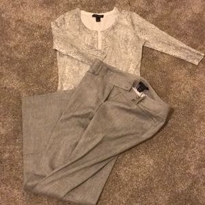 Outfit, cardigan (sm.) pants (6R), NWOT.